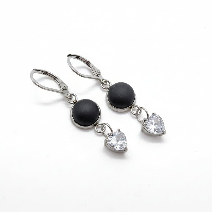 🖤 Boucles d'oreilles Noir Désir + Black Velvet - Bijoux Le fil d'Ariane