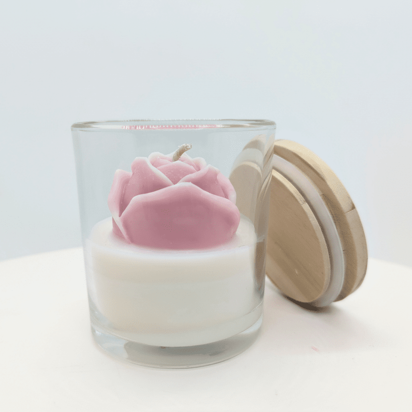 Bougie Rose des Bois - Version Florale - Bijoux Le fil d'Ariane