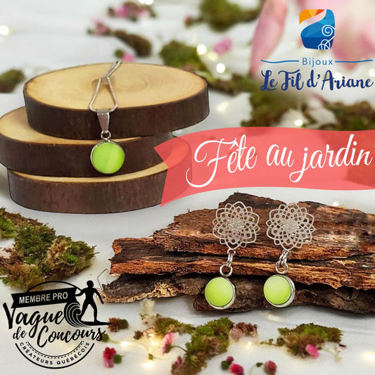 Collier et boucles d'oreilles - Vague de concours Fête au jardin - Bijoux Le fil d'Ariane