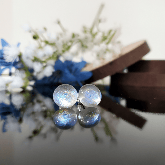 Édition limitée puces tranparent bleu - vert - Bijoux Le fil d'Ariane