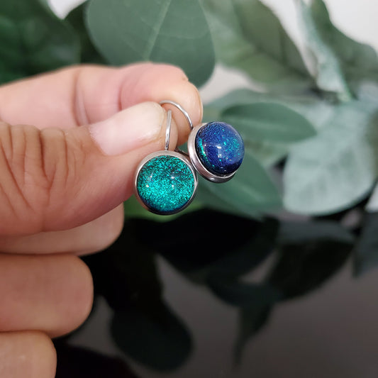 Leviers emeraude (balade en forêt), verre fusion - Bijoux Le fil d'Ariane