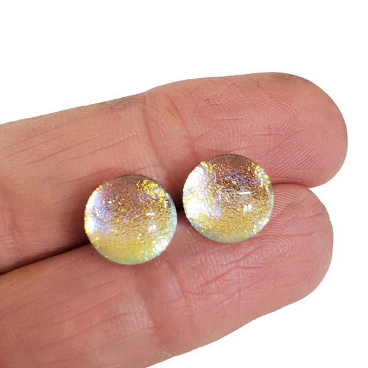 Puces d'oreille Capucine - orange transparent - Bijoux Le fil d'Ariane