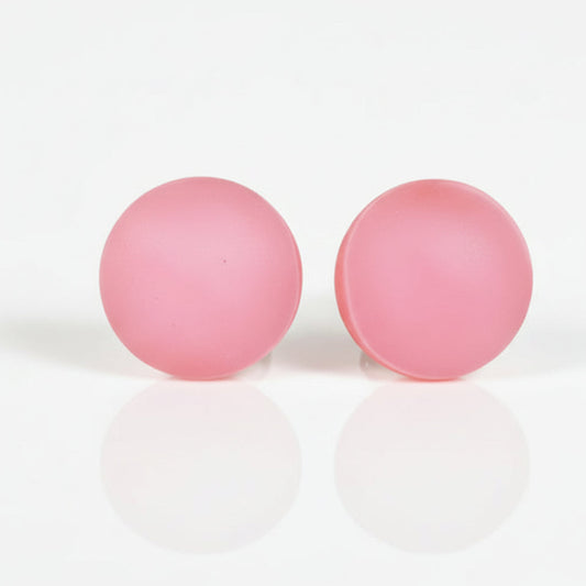 Puces d'oreille gomme balloune, mat ou lustré, verre fusion - Bijoux Le fil d'Ariane