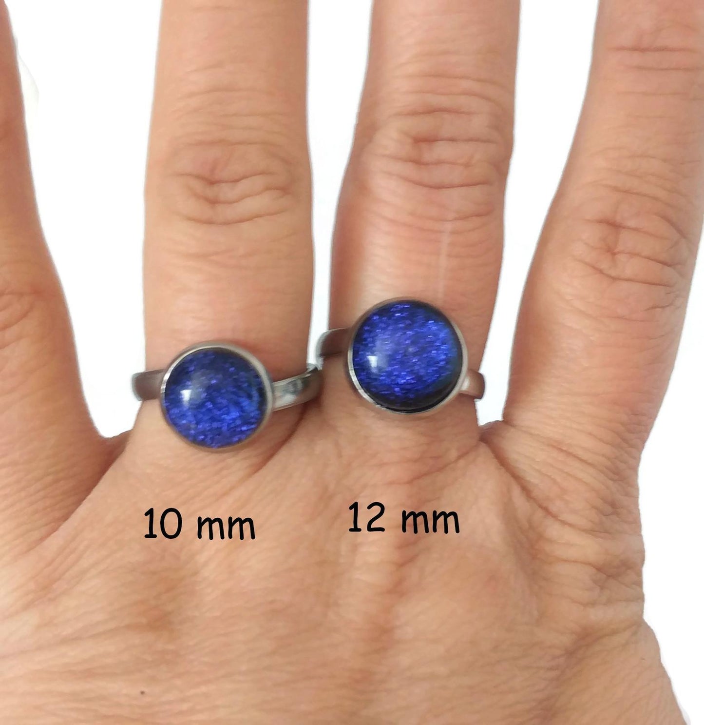 Bague argent, verre fusion - Bijoux Le fil d'Ariane