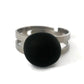 Bague régulière, Black Velvet (noir mat) en verre recyclé - Bijoux Le fil d'Ariane