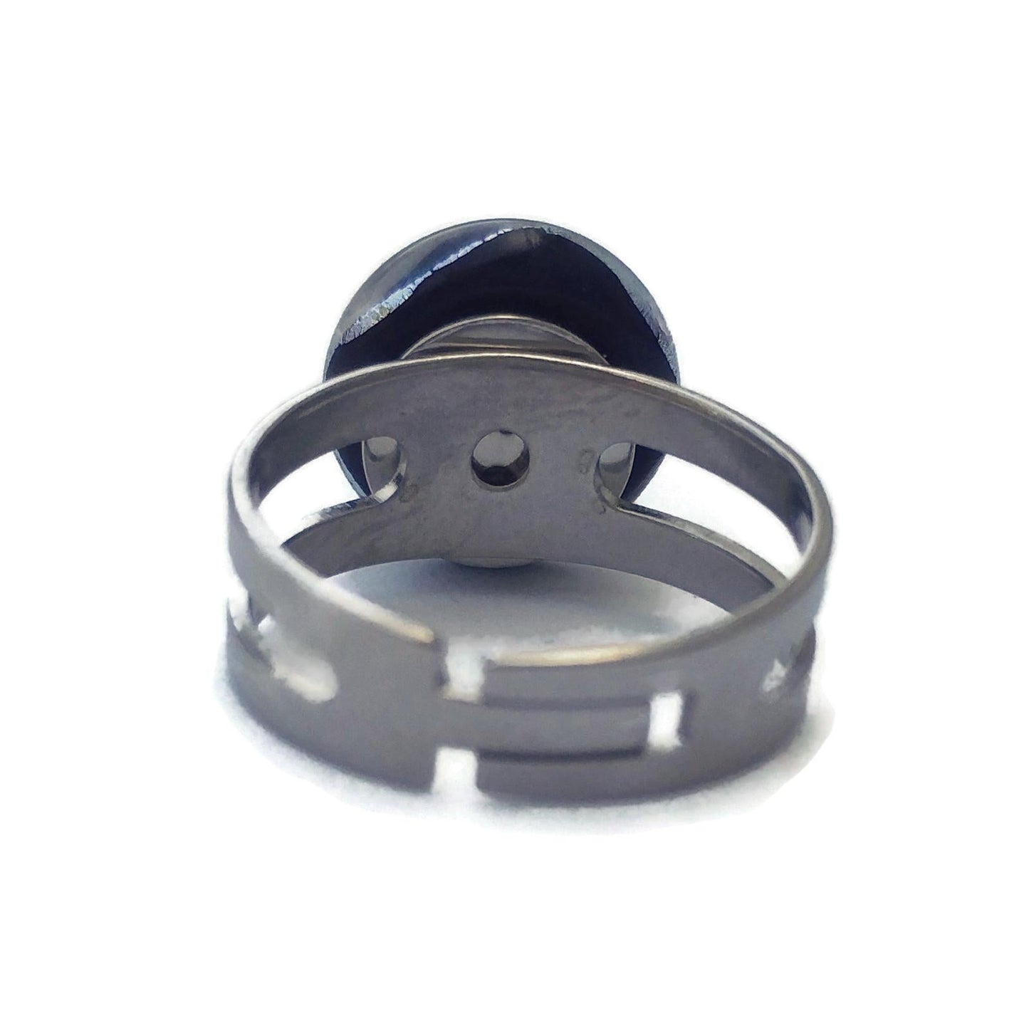 Bague régulière, Black Velvet (noir mat) en verre recyclé - Bijoux Le fil d'Ariane