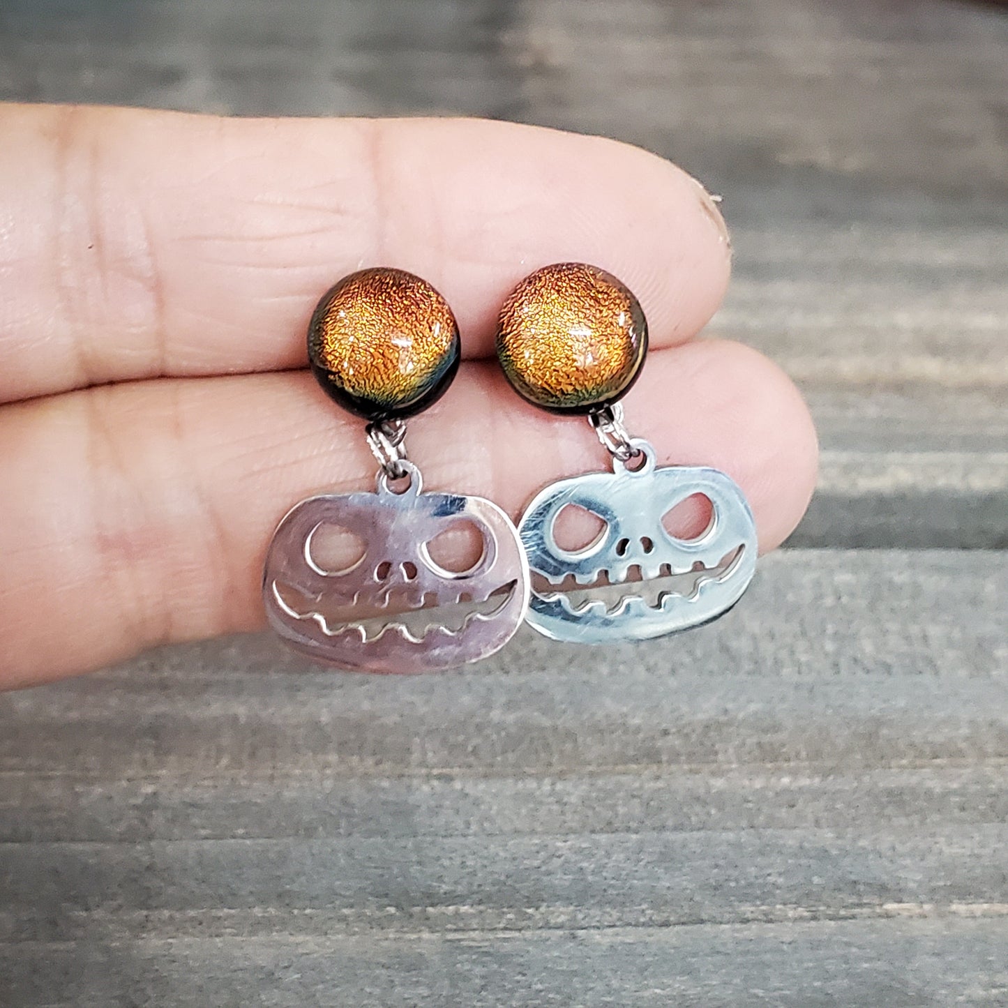 Boucles citrouille - Bijoux Le fil d'Ariane