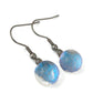 Boucles d'oreilles pendantes bleu transparent - Bijoux Le fil d'Ariane