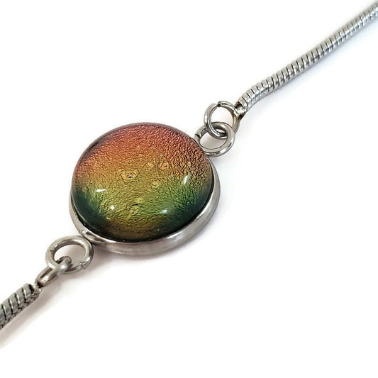 Bracelet ajustable hibiscus (saumon) - Bijoux Le fil d'Ariane