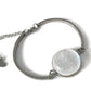 Bracelet d'acier inoxydable et verre fusion blanc rose pâle - Bijoux Le fil d'Ariane