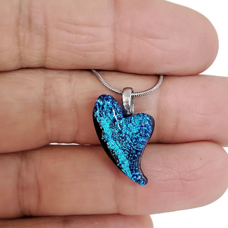 Mini coeur, bleu et noir - Bijoux Le fil d'Ariane