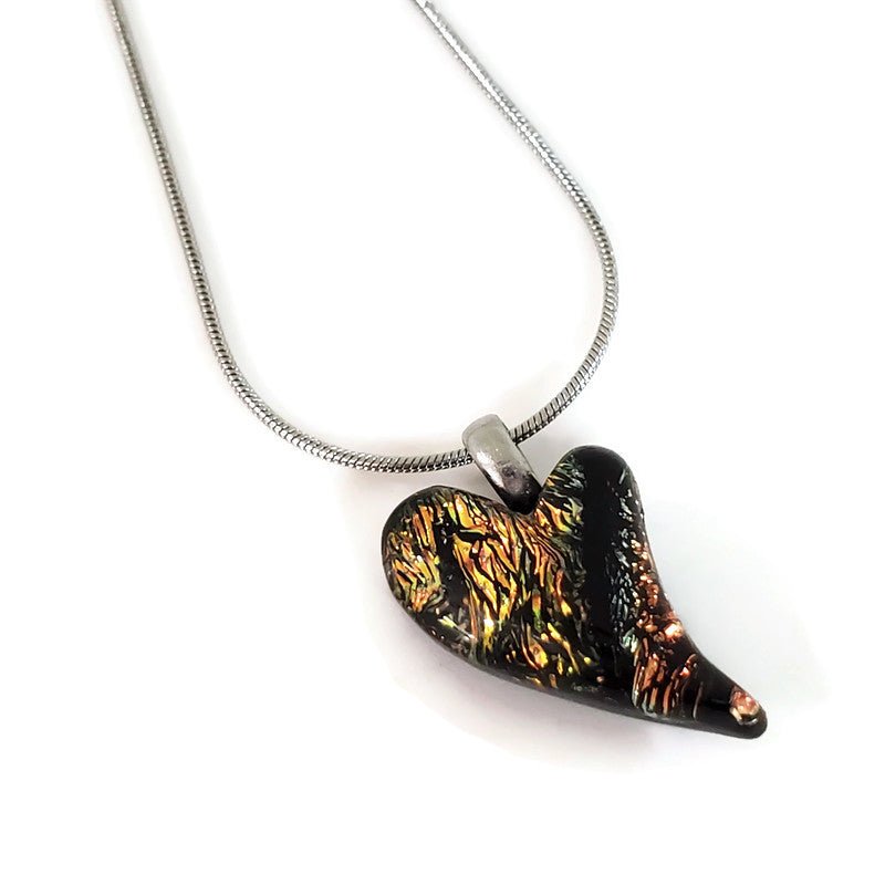 Mini coeur, bronze et noir - Bijoux Le fil d'Ariane