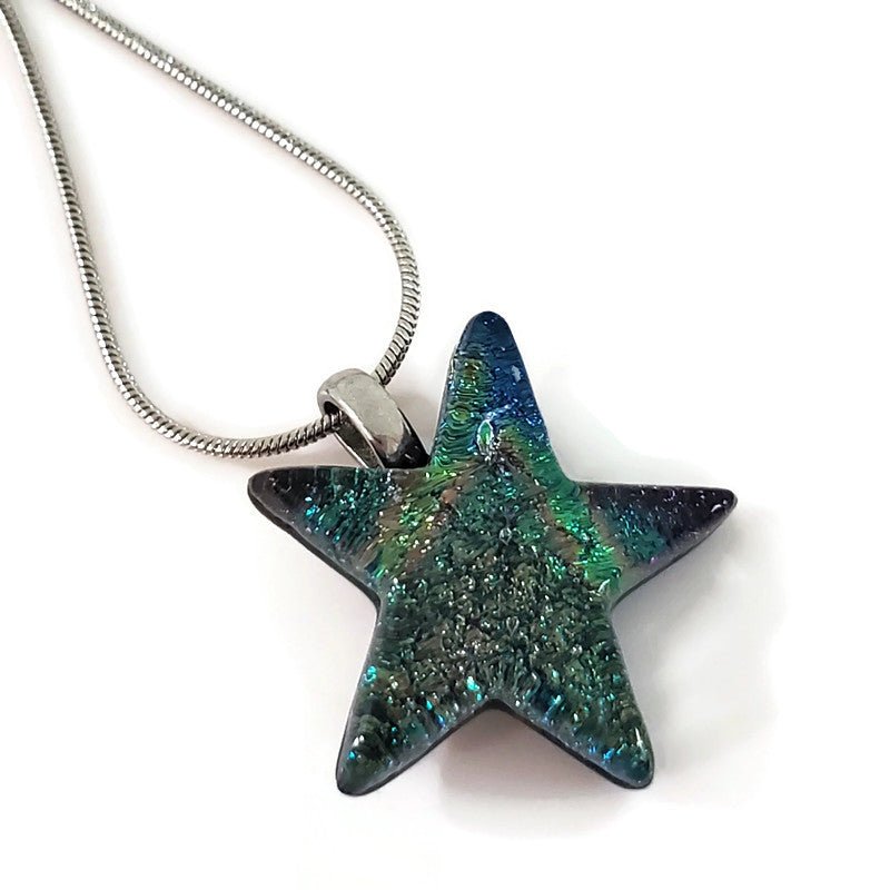Mini étoile, mauve-bleu - Bijoux Le fil d'Ariane