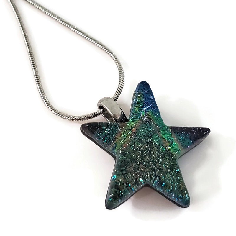 Mini étoile, mauve-bleu - Bijoux Le fil d'Ariane