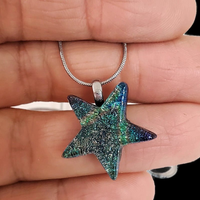 Mini étoile, mauve-bleu - Bijoux Le fil d'Ariane