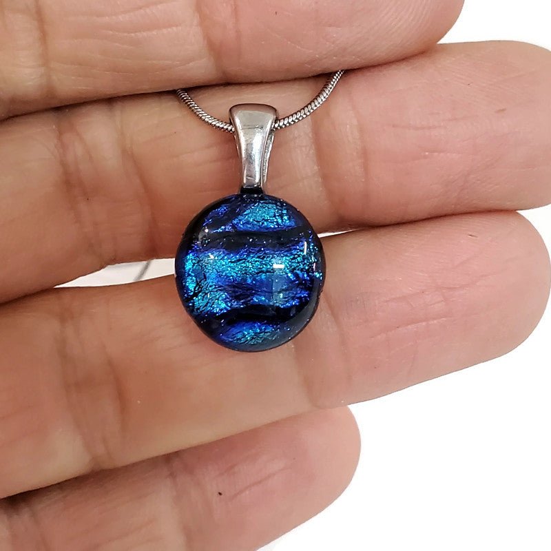 Mini pendentif bleu - Bijoux Le fil d'Ariane