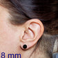 Puces d'oreille magenta verre fusion - Bijoux Le fil d'Ariane