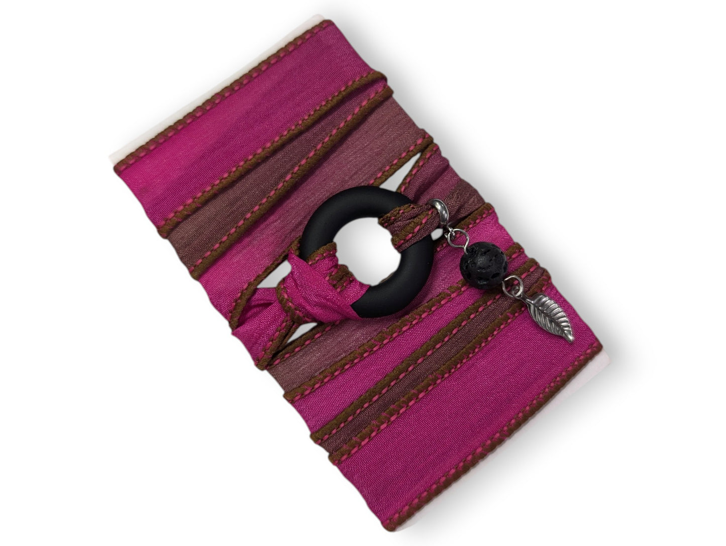 Zenith -  Silk wrap bracelet, ring of your choice