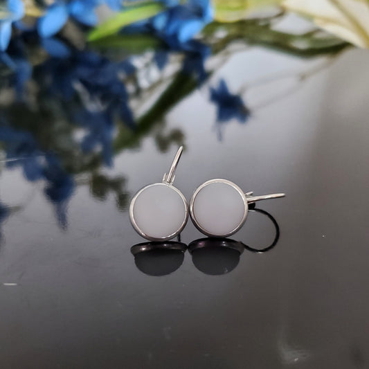 Boucles leviers gris perle, mat ou lustré, verre fusion