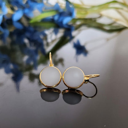 Aqua ear studs, fused glass