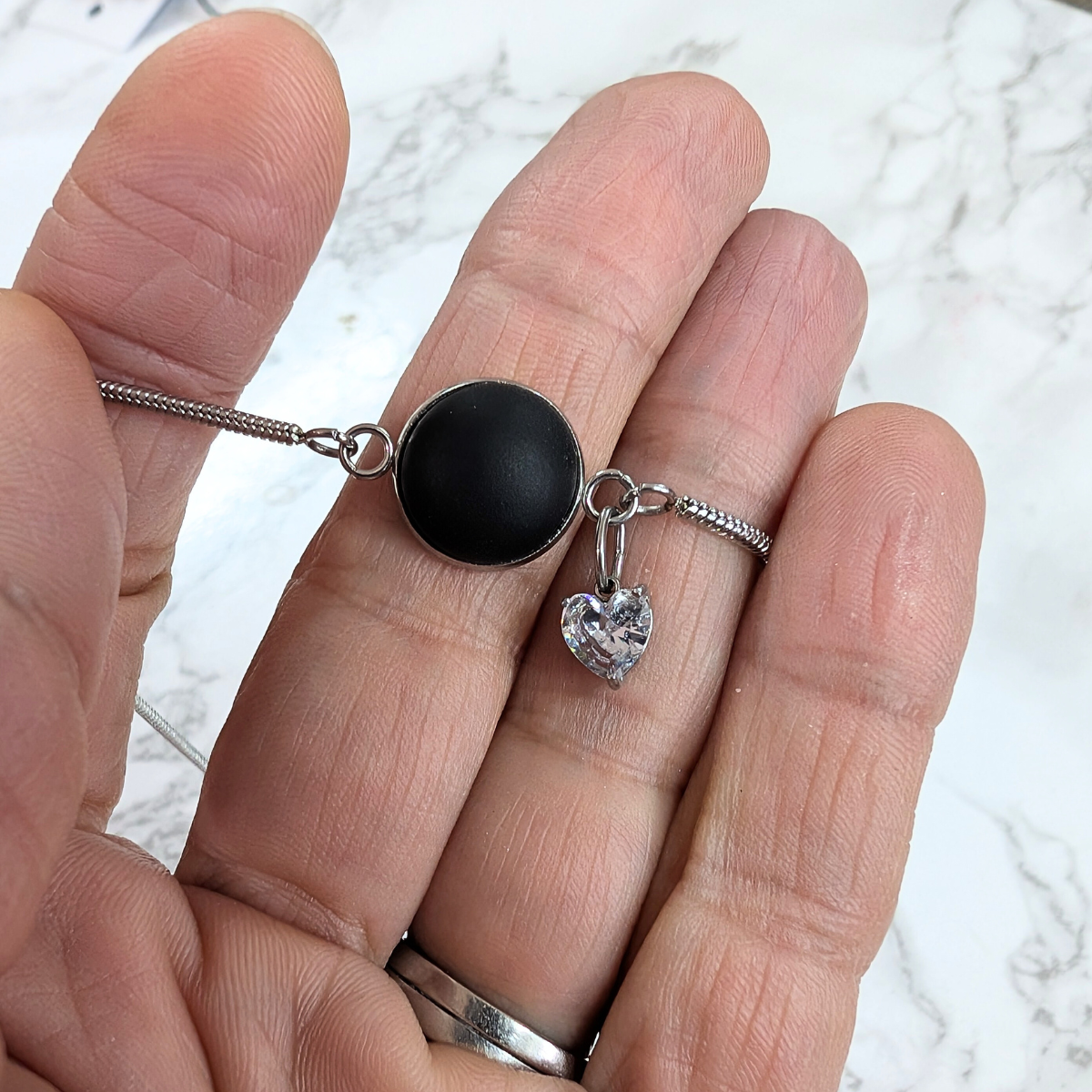 🖤 Bracelet cabochon Noir Désir + Black Velvet