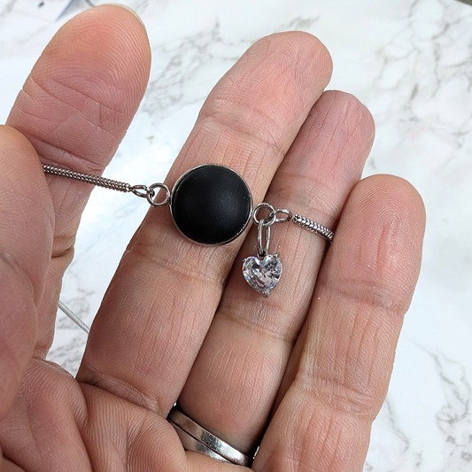 🖤 Bracelet cabochon Noir Désir + Black Velvet