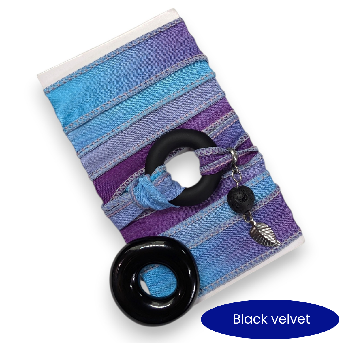 Aurore -  Silk wrap bracelet, ring of your choice