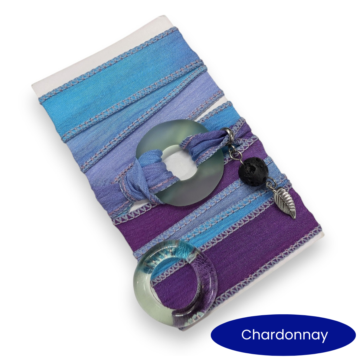 Aurore -  Silk wrap bracelet, ring of your choice