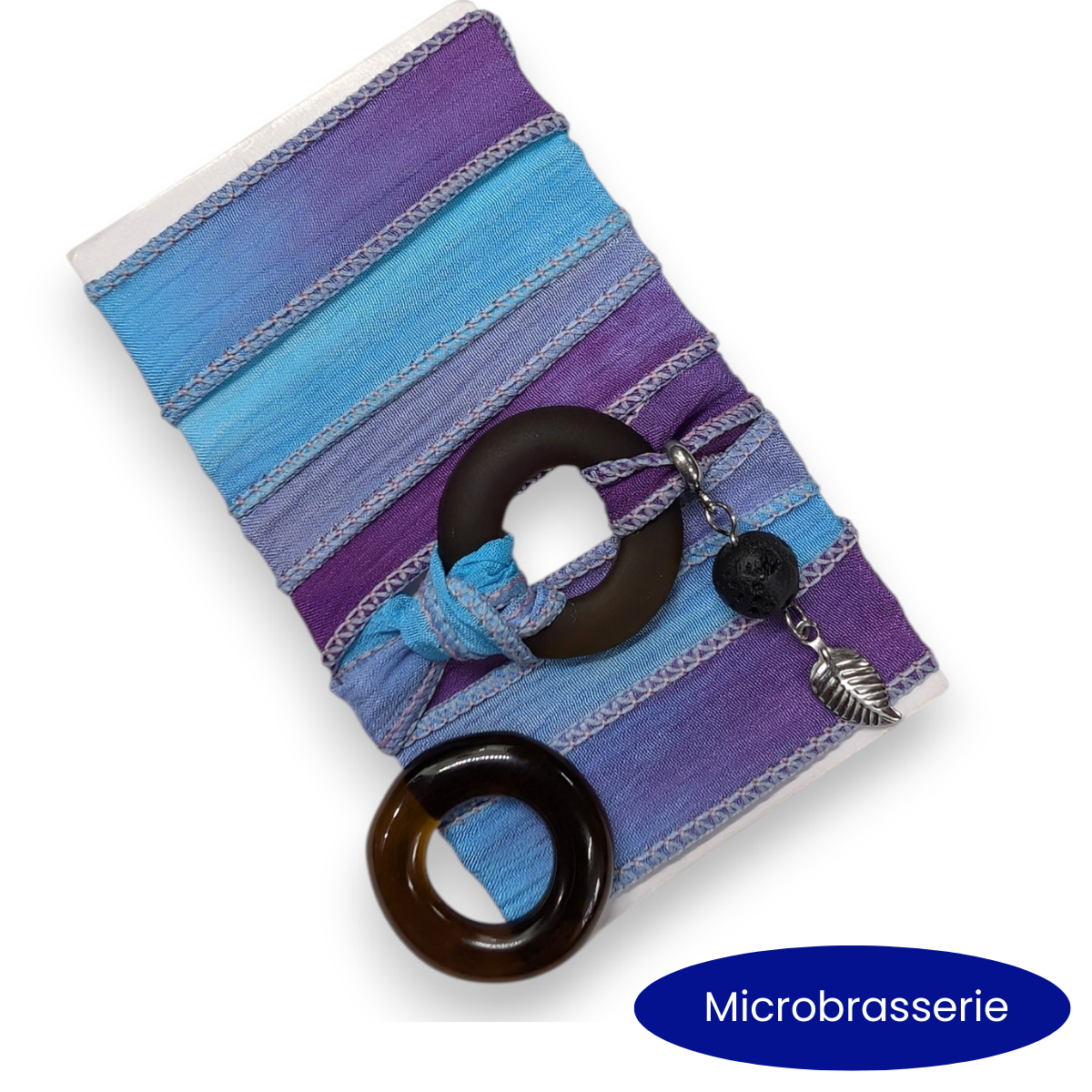 Aurore -  Silk wrap bracelet, ring of your choice