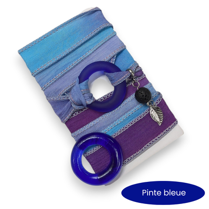 Aurore -  Silk wrap bracelet, ring of your choice