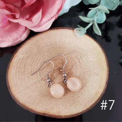 Boucles d'oreilles beiges - Bijoux Le fil d'Ariane