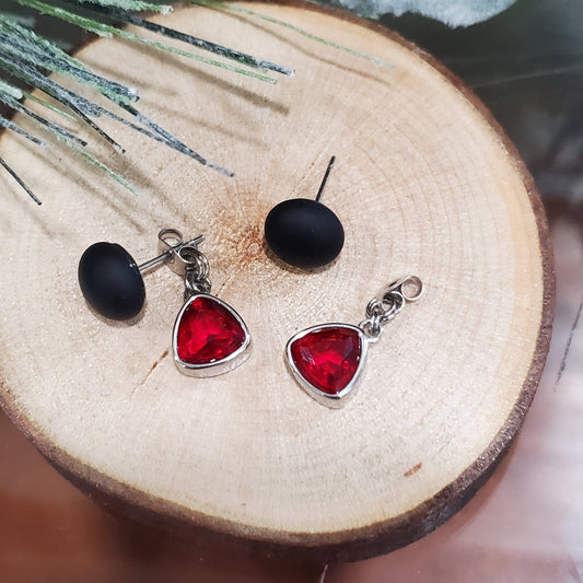 Boucles d'oreilles cristal rouge - Bijoux Le fil d'Ariane