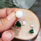 Boucles d'oreilles cristal vert - Bijoux Le fil d'Ariane