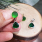 Boucles d'oreilles cristal vert - Bijoux Le fil d'Ariane