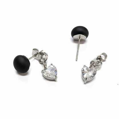🖤 Boucles d'oreilles interchangeables Noir Désir + Black Velvet - Bijoux Le fil d'Ariane