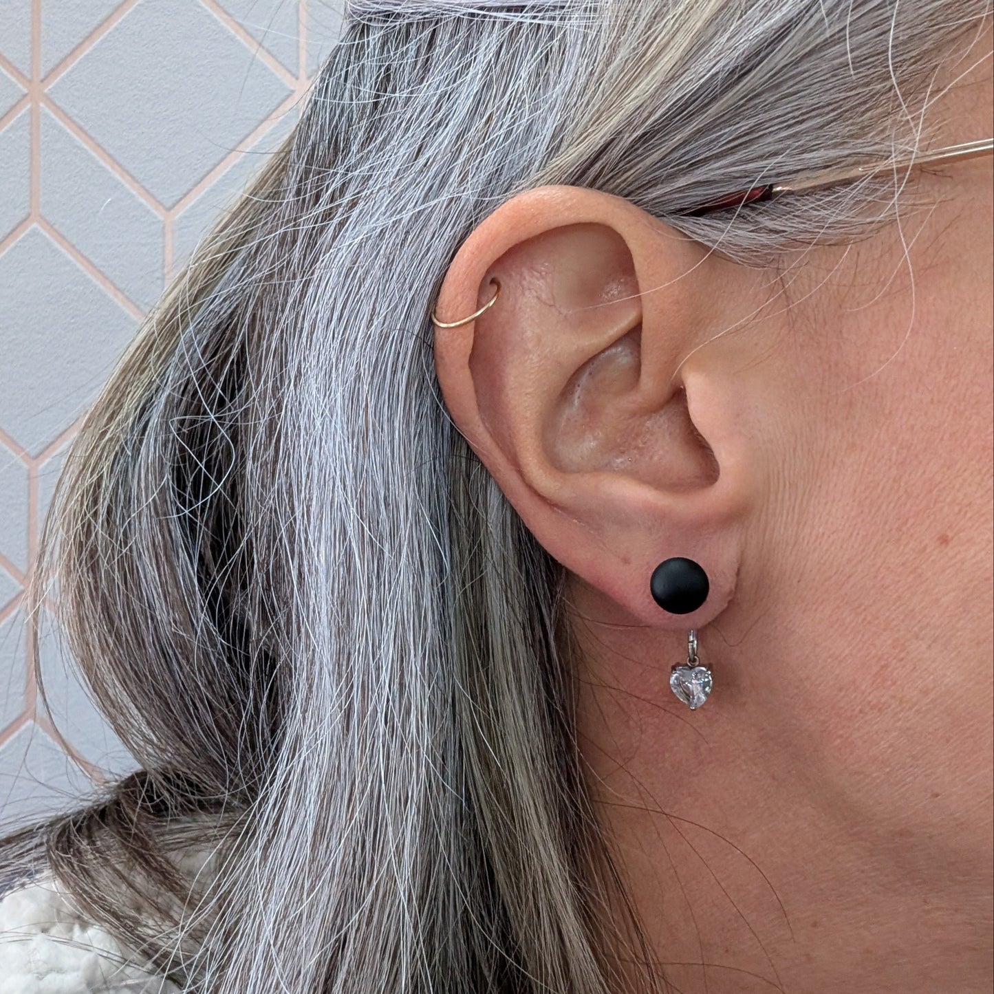 🖤 Boucles d'oreilles interchangeables Noir Désir + Black Velvet - Bijoux Le fil d'Ariane