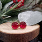 Boucles d'oreilles Noël rouge, mat et lustré - Bijoux Le fil d'Ariane