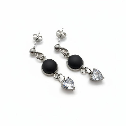 🖤 Boucles d'oreilles Noir Désir + Black Velvet - Bijoux Le fil d'Ariane