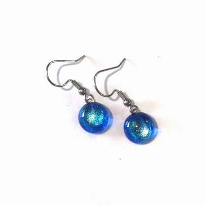 Boucles d'oreilles pendantes Polaire - bleu roi transparent - Bijoux Le fil d'Ariane