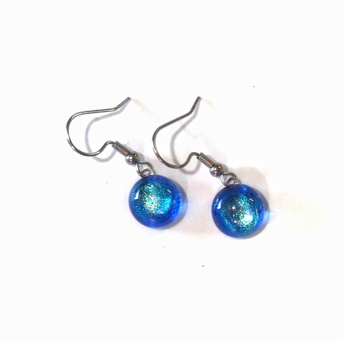 Boucles d'oreilles pendantes Polaire - bleu roi transparent - Bijoux Le fil d'Ariane