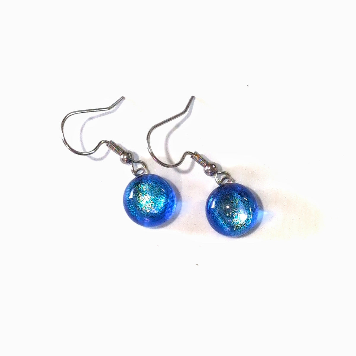 Boucles d'oreilles pendantes Polaire - bleu roi transparent - Bijoux Le fil d'Ariane