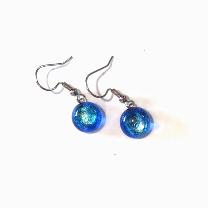 Boucles d'oreilles pendantes Polaire - bleu roi transparent - Bijoux Le fil d'Ariane