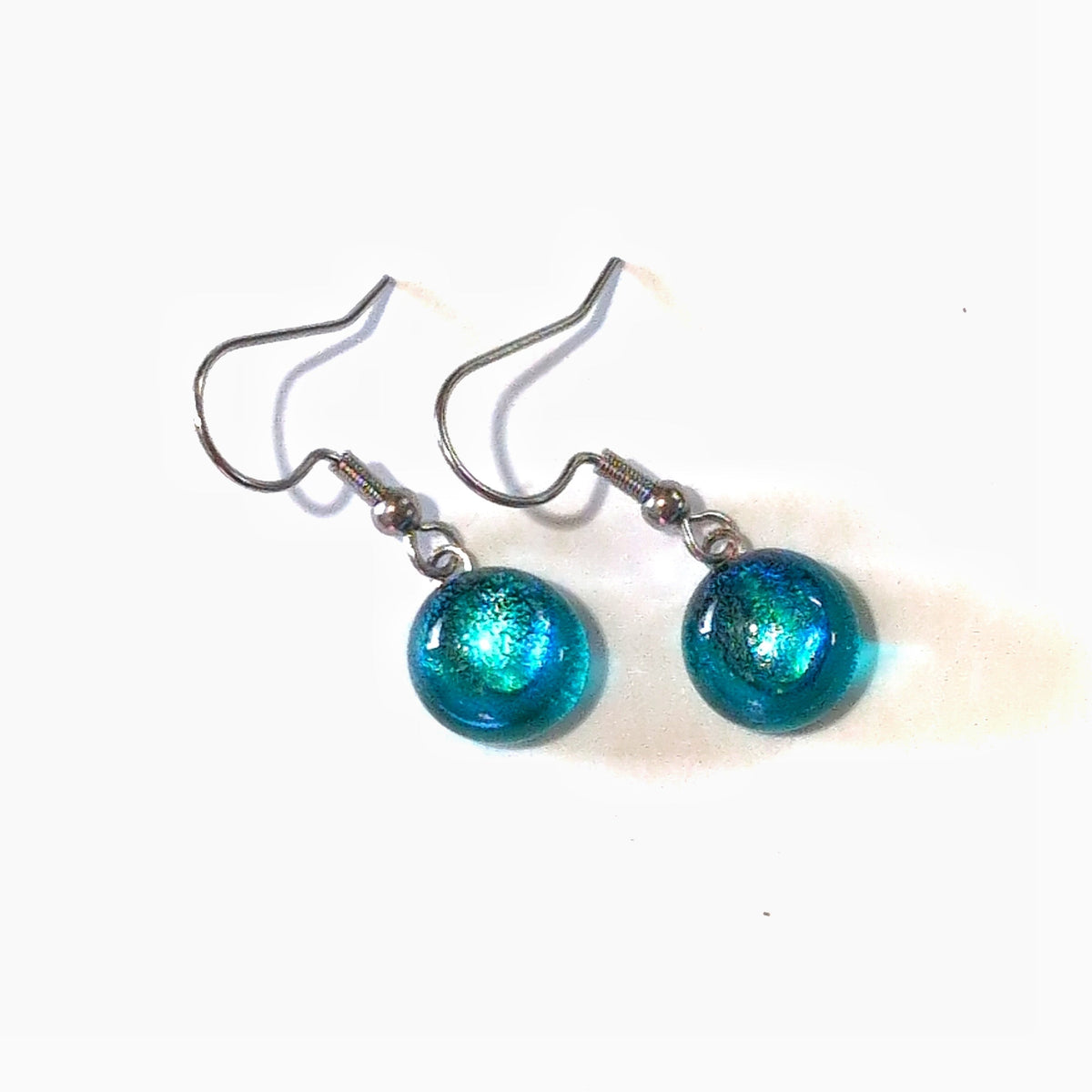 Boucles d'oreilles pendantes Stalactite - sarcelle transparent - Bijoux Le fil d'Ariane