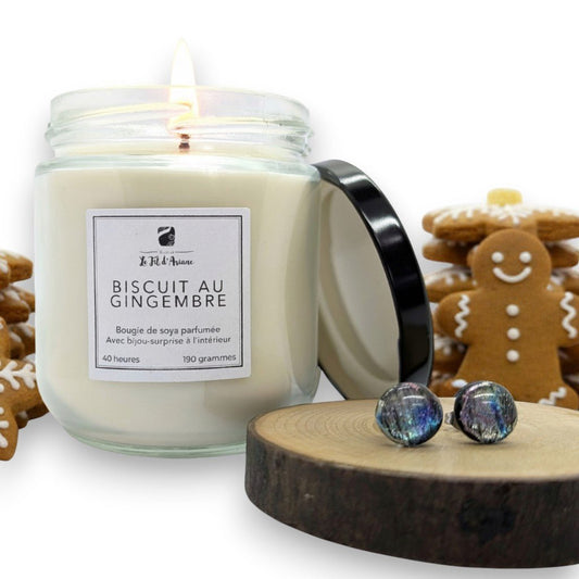 Bougie Biscuit au gingembre, avec ou sans bijou surprise - Bijoux Le fil d'Ariane