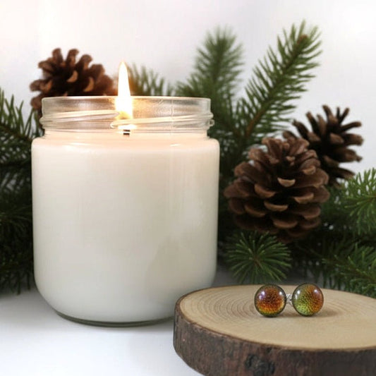 Bougie Forêt d'hiver, avec ou sans bijou surprise - Bijoux Le fil d'Ariane