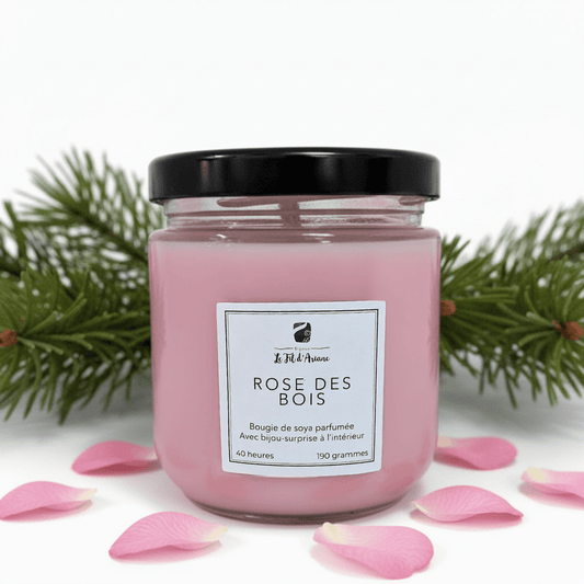 Bougie Rose des Bois - Version Classique - Bijoux Le fil d'Ariane