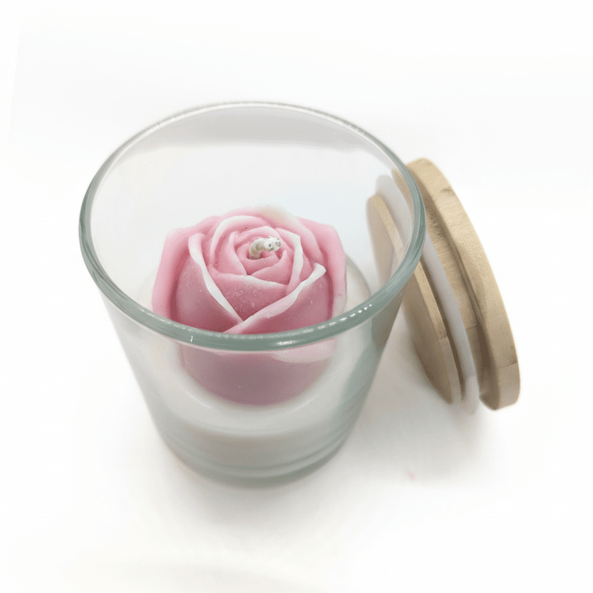 Bougie Rose des Bois - Version Florale - Bijoux Le fil d'Ariane