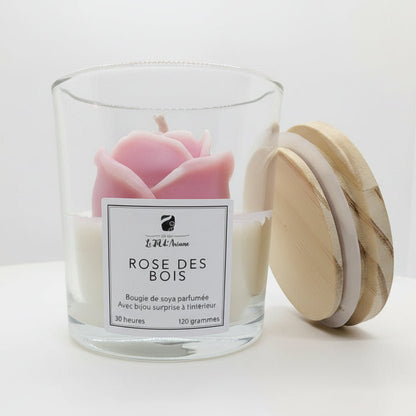 Bougie Rose des Bois - Version Florale - Bijoux Le fil d'Ariane