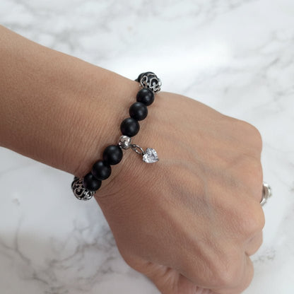 🖤 Bracelet de billes Noir Désir - Bijoux Le fil d'Ariane