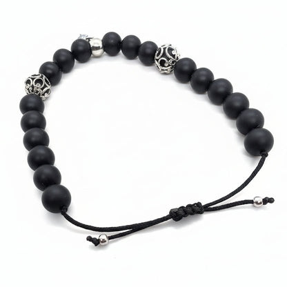 🖤 Bracelet de billes Noir Désir - Bijoux Le fil d'Ariane